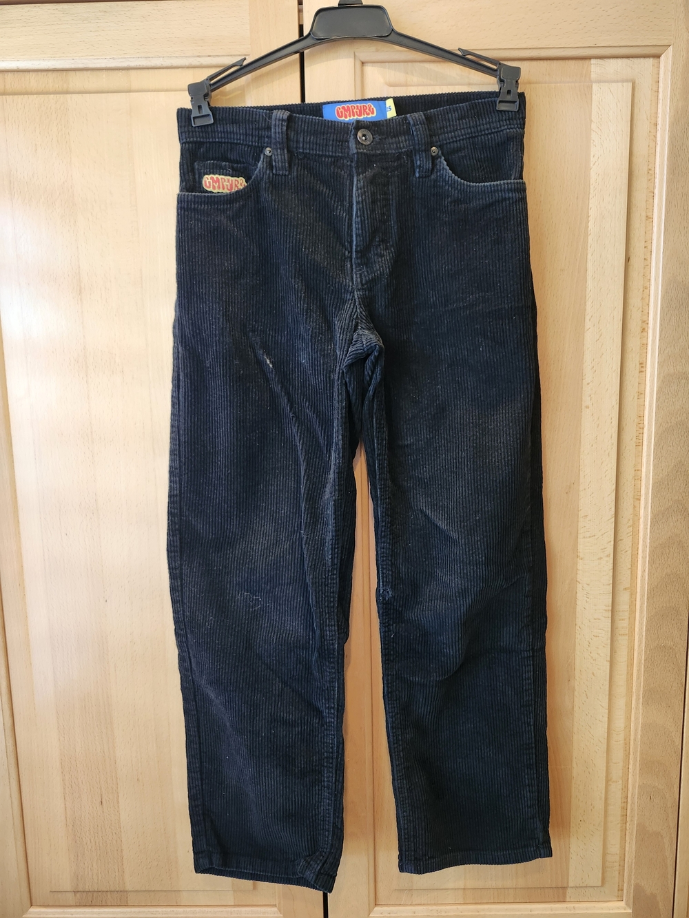 Boys Empyre Black Corduroy Straight-Leg Pant